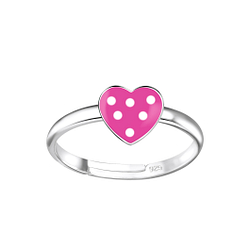 Wholesale Sterling Silver Heart Adjustable Ring - JD23136