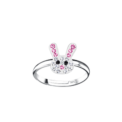 Wholesale Sterling Silver Rabbit Adjustable Ring - JD22981