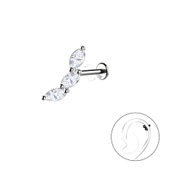 Wholesale Sterling Silver Geometric with Titanium Labret - JD22735