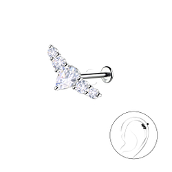 Wholesale Sterling Silver Geometric with Titanium Labret - JD22737