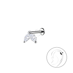 Wholesale Sterling Silver Geometric with Titanium Labret - JD22739