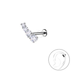 Wholesale Sterling Silver Geometric with Titanium Labret - JD22744