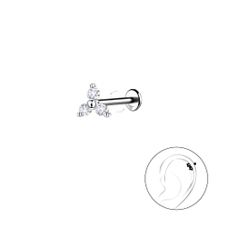 Wholesale Sterling Silver Geometric with Titanium Labret - JD22747