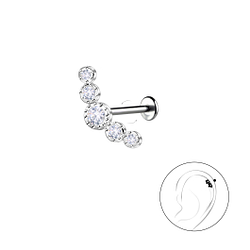 Wholesale Sterling Silver Geometric with Titanium Labret - JD22750