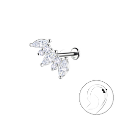 Wholesale Sterling Silver Geometric with Titanium Labret - JD22754