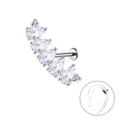 Wholesale Sterling Silver Geometric with Titanium Labret - JD22755