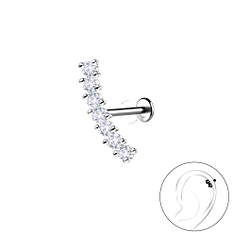 Wholesale Sterling Silver Geometric with Titanium Labret - JD22756