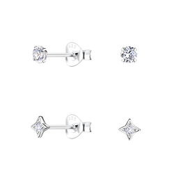 Wholesale Sterling Silver Star Ear Studs Set - JD22315