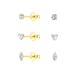 Wholesale Sterling Silver Geometric Ear Studs Set - JD22343