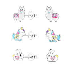 Wholesale Sterling Silver Animal Ear Studs Set - JD22295