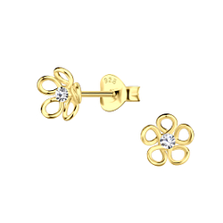 Wholesale Sterling Silver Flower Ear Studs - JD23519 Wholesale Sterling Silver Flower Ear Studs - JD23519