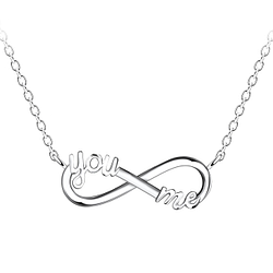 Wholesale Sterling Silver You and Me Infinity Necklace - JD23083
