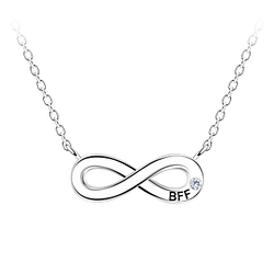 Wholesale Sterling Silver BFF Infinity Necklace - JD23087