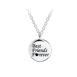 Wholesale Sterling Silver Best Friends Forever Necklace - JD23088 Wholesale Sterling Silver Best Friends Forever Necklace - JD23088