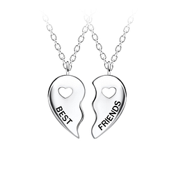 Wholesale Sterling Silver Best Friends Necklace Set - JD23058