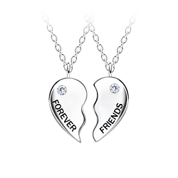 Wholesale Sterling Silver Forever Friends Necklace Set - JD23064