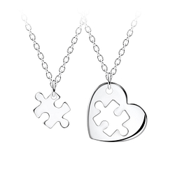 Wholesale Sterling Silver Puzzle Necklace Set - JD23068