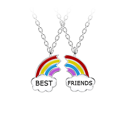 Wholesale Sterling Silver Best Friends Necklace Set - JD23073