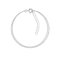 Wholesale Sterling Silver Double Chain Bracelet - JD22599