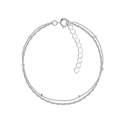 Wholesale Sterling Silver Double Chain Bracelet - JD22602