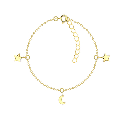 Wholesale Sterling Silver Star and Moon Bracelet - JD23143