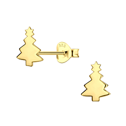 Wholesale Sterling Silver Christmas Tree Ear Studs - JD22413