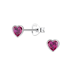 Wholesale 4mm Heart Cubic Zirconia Sterling Silver Ear Studs - JD22550