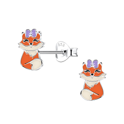 Wholesale Sterling Silver Fox Ear Studs - JD22268