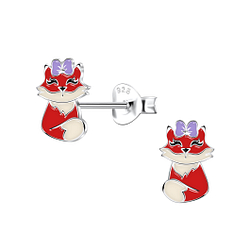 Wholesale Sterling Silver Fox Ear Studs - JD22395