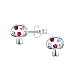 Wholesale Sterling Silver Mushroom Ear Studs - JD22093