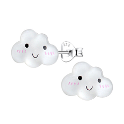 Wholesale Sterling Silver Ear Studs with Resin Cloud - JD22766
