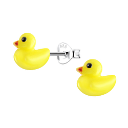 Wholesale Sterling Silver Ear Studs with Resin Duck - JD22776