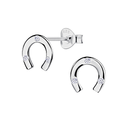 Wholesale Sterling Silver Horseshoe Ear Studs - JD23204