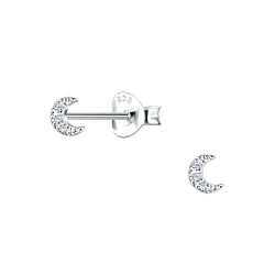 Wholesale Sterling Silver Moon Ear Studs - JD23360