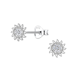 Wholesale Sterling Silver Sun Ear Studs - JD22188