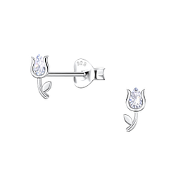 Wholesale Sterling Silver Tulip Flower Ear Studs - JD22112
