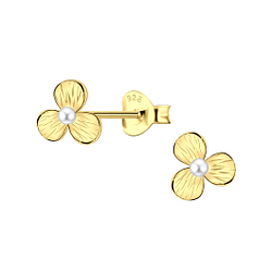 Wholesale Sterling Silver Flower Ear Studs - JD23525 Wholesale Sterling Silver Flower Ear Studs - JD23525