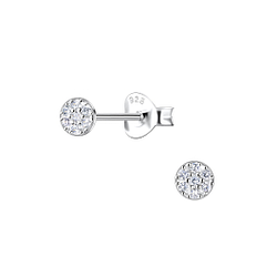 Wholesale Sterling Silver Round Ear Studs  - JD22408