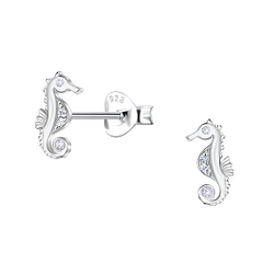 Wholesale Sterling Silver Seahorse Ear Studs  - JD23531