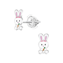 Wholesale Sterling Silver Rabbit Screw Back Ear Studs - JD21944