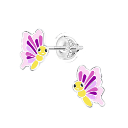 Wholesale Sterling Silver Butterfly Screw Back Ear Studs - JD22267