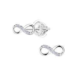 Wholesale Sterling Silver Infinity Screw Back Ear Studs - JD23503