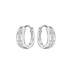 Wholesale 11mm Sterling Silver Huggie Earrings - JD22922