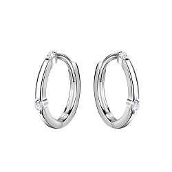 Wholesale 11mm Sterling Silver Huggie Earrings - JD22191