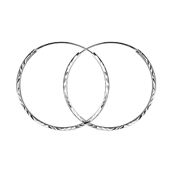 Wholesale 30mm Sterling Silver Diamond Cut Ear Hoops - JD23253