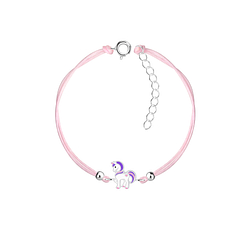 Wholesale Sterling Silver Unicorn Cord Bracelet - JD23226