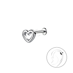 Wholesale Sterling Silver Heart with Titanium Labret - JD22863