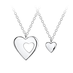 Wholesale Sterling Silver Hearts Necklace Set - JD22042