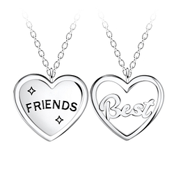Wholesale Sterling Silver Best Friends Necklace Set - JD23091