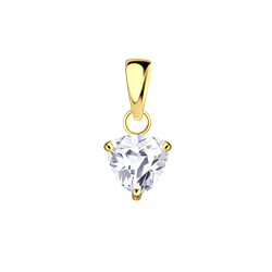 Wholesale 6mm Trillion Cubic Zirconia Sterling Silver Pendant - JD23526 Wholesale 6mm Trillion Cubic Zirconia Sterling Silver Pendant - JD23526